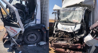 Birecik'te kaza: TIR hurdaya döndü