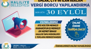 Haliliye'de yapılandırmada son gün 30 Eylül