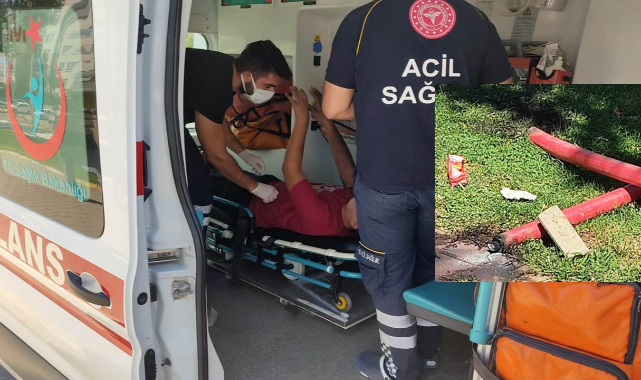 Açıktaki elektrik kablosuna bastı! Hastanelik oldu