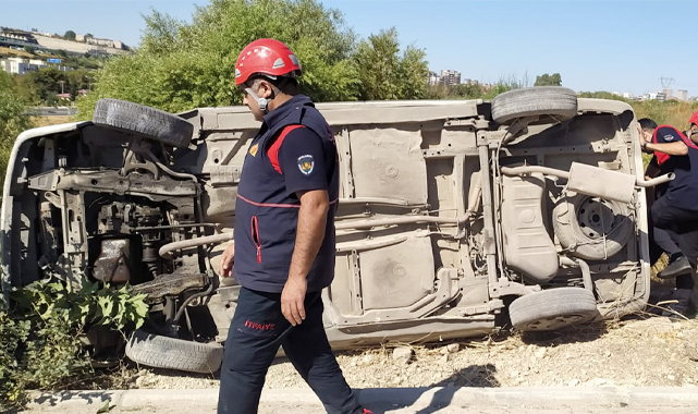 Şanlıurfa’da kontrolden çıkan otomobil takla attı