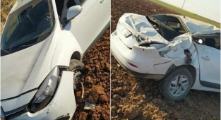 Şanlıurfa’da otomobil tarlaya uçtu!