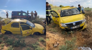 Urfa'da ticari taksi kaza yaptı: Yaralılar var