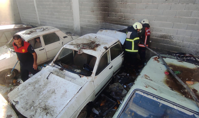 Yediemin otoparkında araç yangını