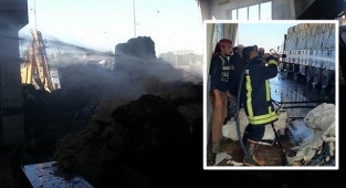 Akçakale sınır kapısında araç yangını