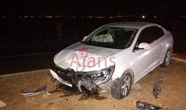 Hilvan'da direksiyon hakimiyetini kaybeden sürücü refüje çıktı