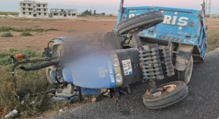 Şanlıurfa'da kamyon traktöre çarptı: 1 ölü