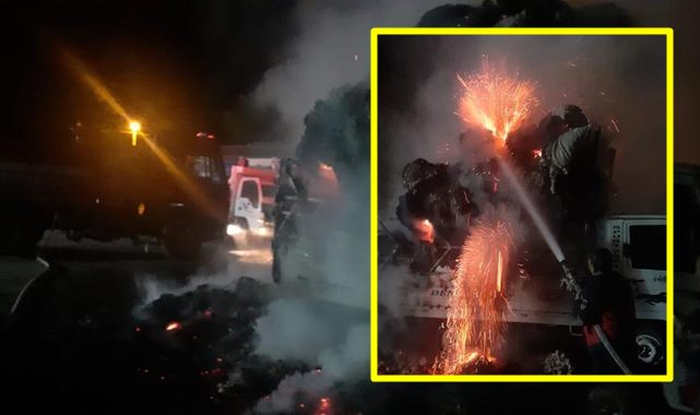 Şanlıurfa'da pamuk yüklü araç yandı