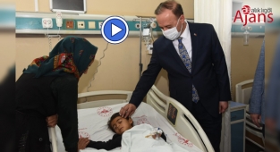 Vali Erin zırhlı aracın altında kalan Nure Dikçe’yi ziyaret etti