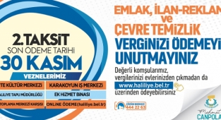 Haliliye Belediyesinden duyuru: Son gün 30 Kasım