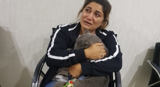 Kaybolan kedisine kavuşunca gözyaşı döktü