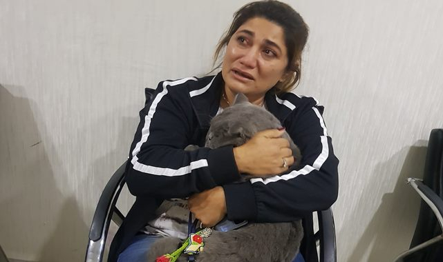 Kaybolan kedisine kavuşunca gözyaşı döktü