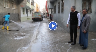 Kuş ilçedeki temizlik çalışmalarını yerinde inceledi