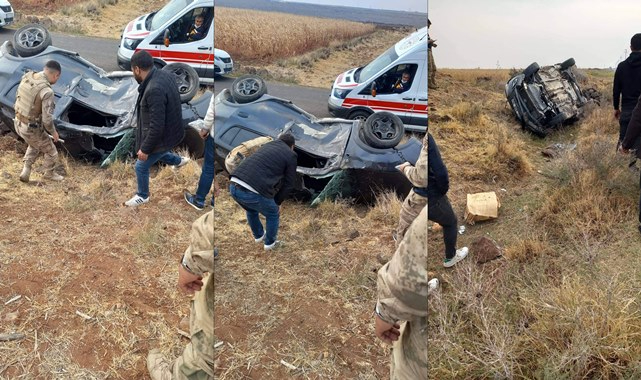 Viranşehir'de kontrolden çıkan araç takla atarak durabildi