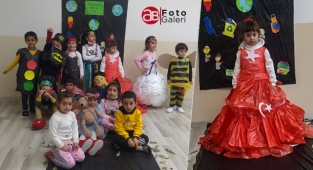 Şanlıurfa'da miniklerden geri dönüşüm defilesi