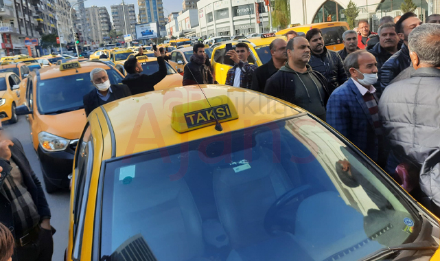 Şanlıurfa’da ‘zam’ isteyen taksiciler eylem yaptı