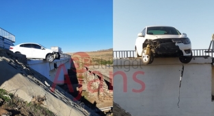 Siverek'te faciaya ramak kaldı! Köprüde asılı halde durdu