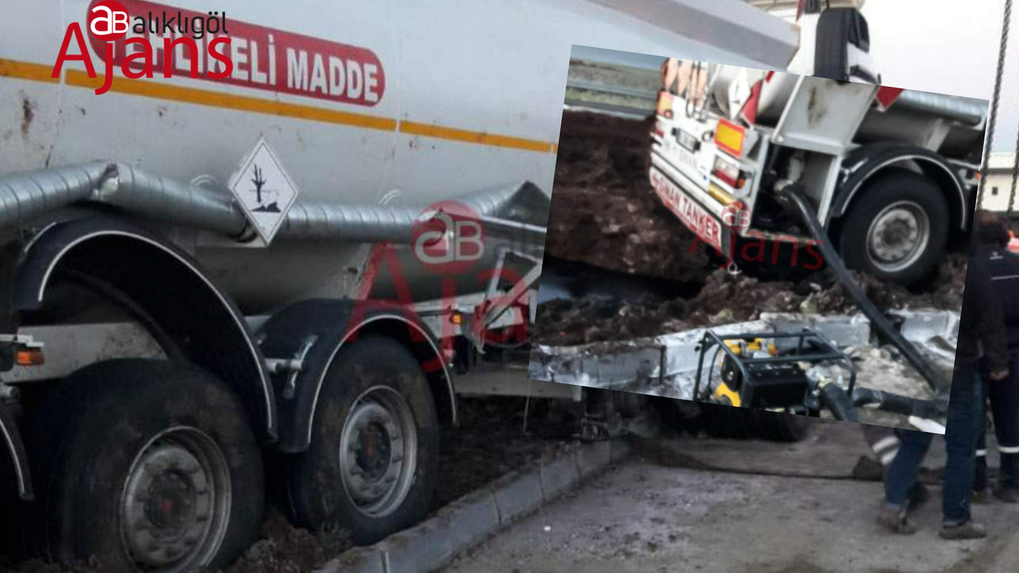 Urfa'da faciadan dönüldü: Akaryakıt yüklü tır kaza yaptı