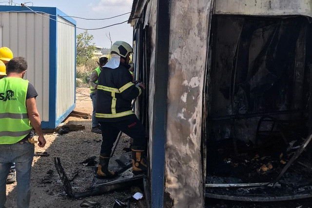 Haliliye’de inşaat şantiyesinde yangın