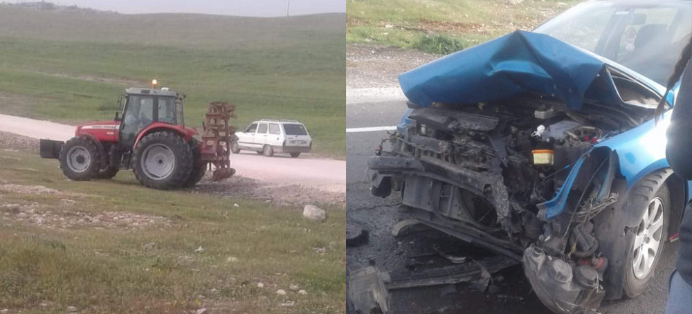 Urfa’da traktör ile ticari araç çarpıştı
