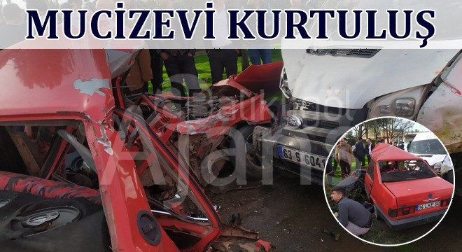 Siverek’te feci kaza: Araç hurdaya döndü