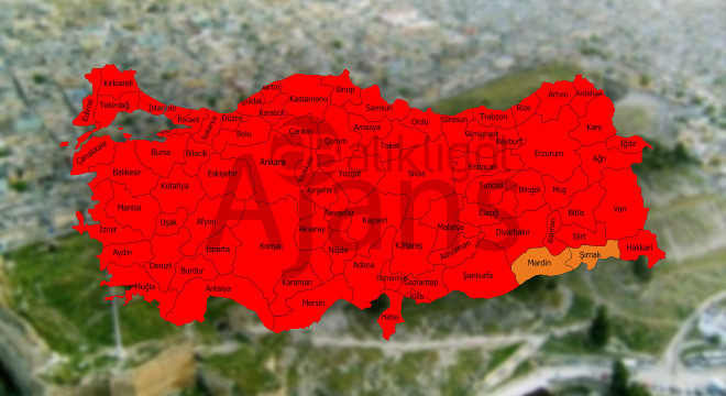 Risk haritası güncellendi: Şanlıurfa da kırmızıya geçti