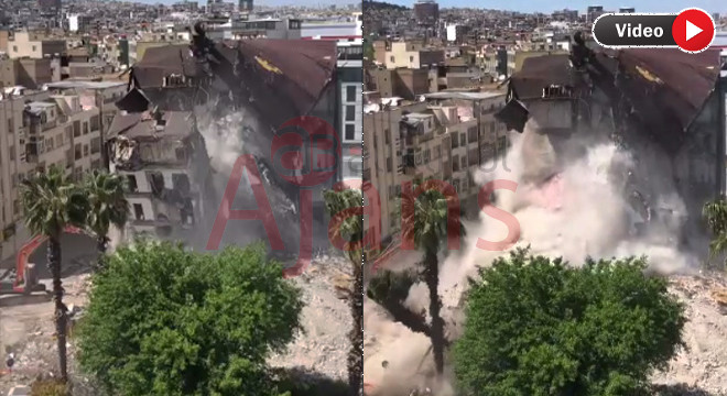 Yıkılan belediye binasında faciadan dönüldü