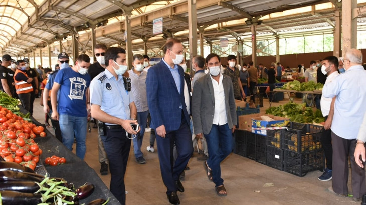 Vali Abdullah Erin, pazar yerlerini ziyaret etti