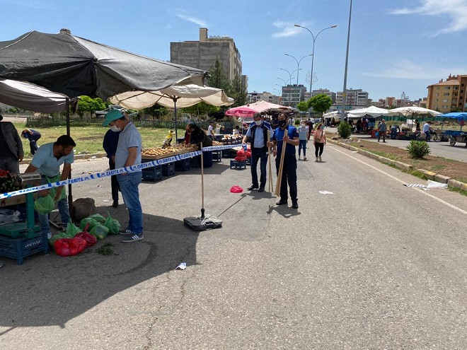 Viranşehir’de semt pazarında salgın denetimi