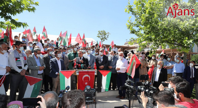 Filistin’e destek için Şanlıurfa’da çadır kuruldu