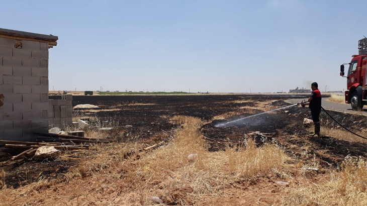 Eyyübiye'de evde çıkan yangın tarlaya sıçradı