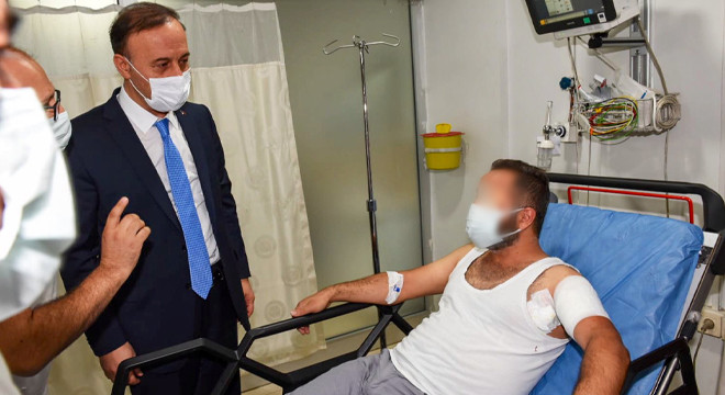 Vali Erin yaralı polisleri ziyaret etti