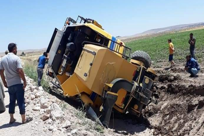 Suruç’ta kontrolden çıktı! Şarampole devrildi