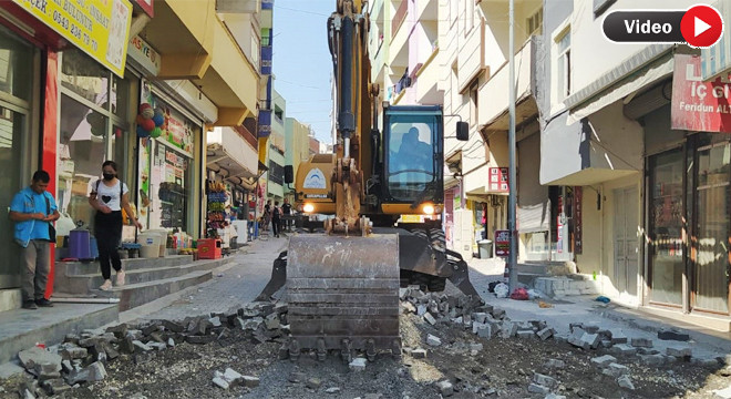 Eyyübiye’de yoğun olan sokakta çalışma başlatıldı