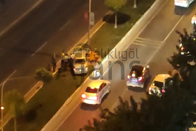 Şanlıurfa’da kontrolden çıkan otomobil refüje çıktı