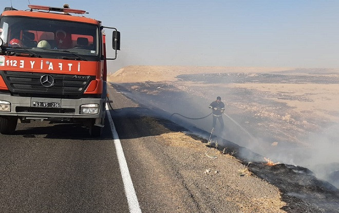 Ceylanpınar TİGEM’de anız yangını