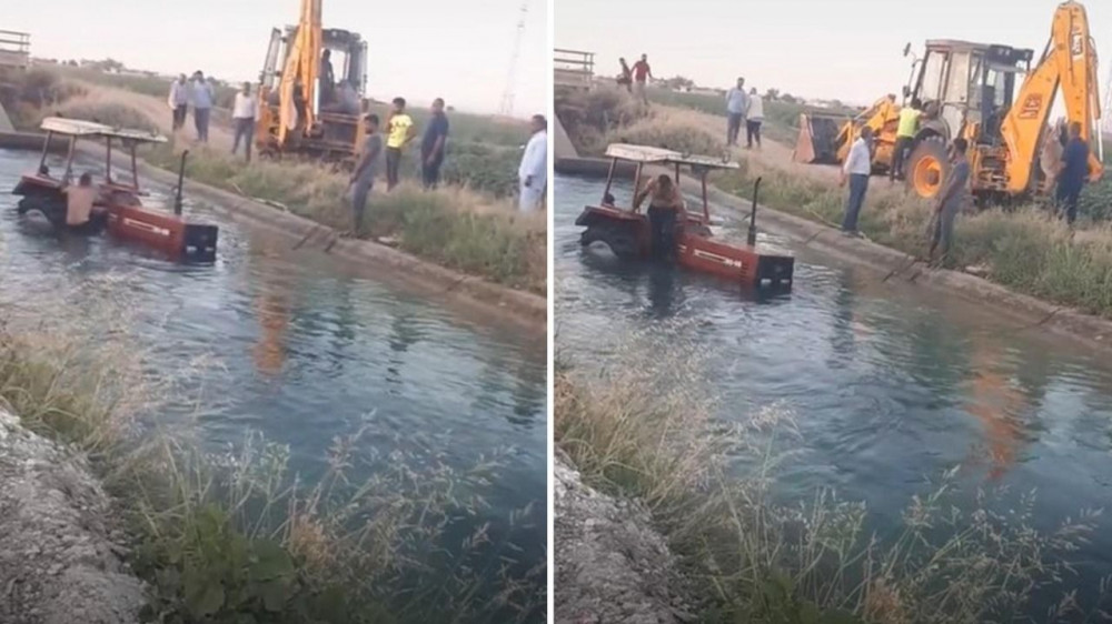 Urfa'da traktör kanala uçtu
