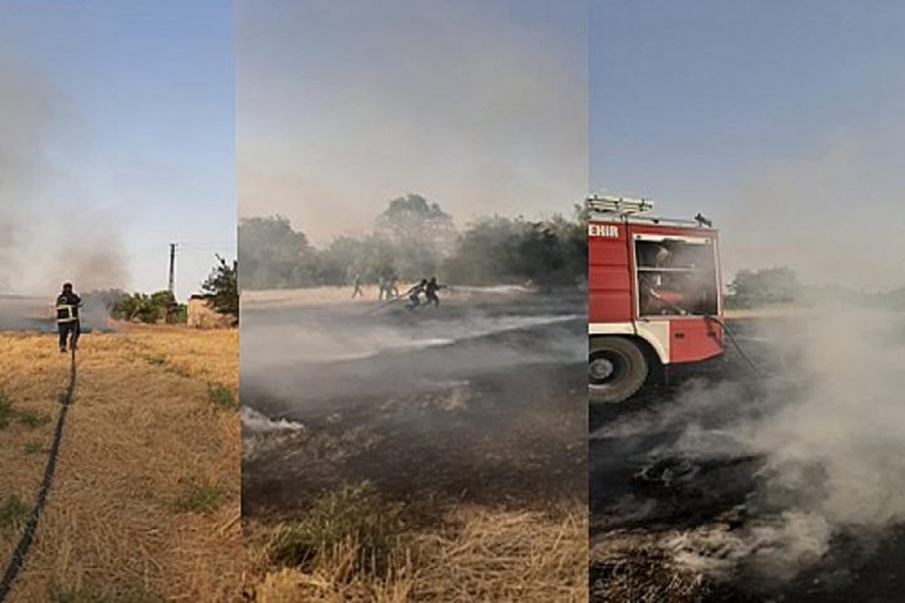 Anız yangını paniğe neden oldu