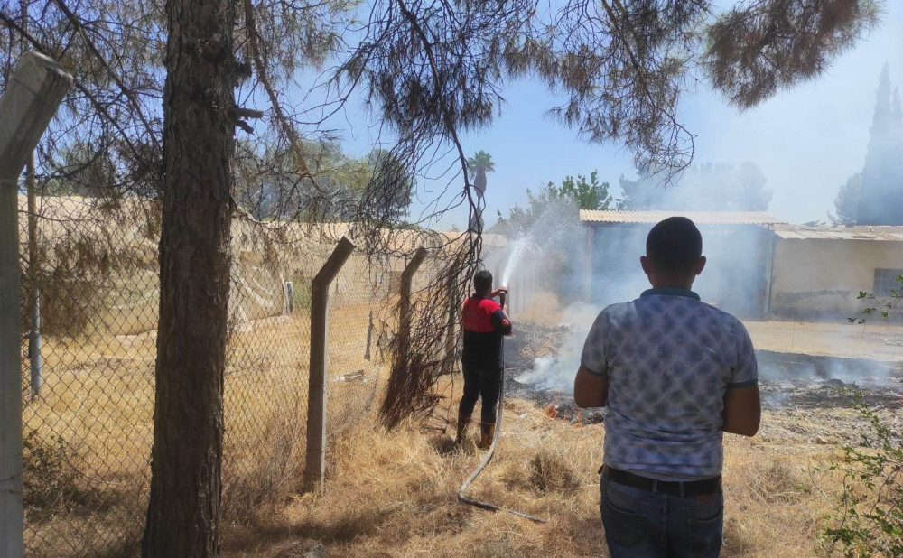 Ceylanpınar çadır kentte yangın! İtfaiye müdahale etti