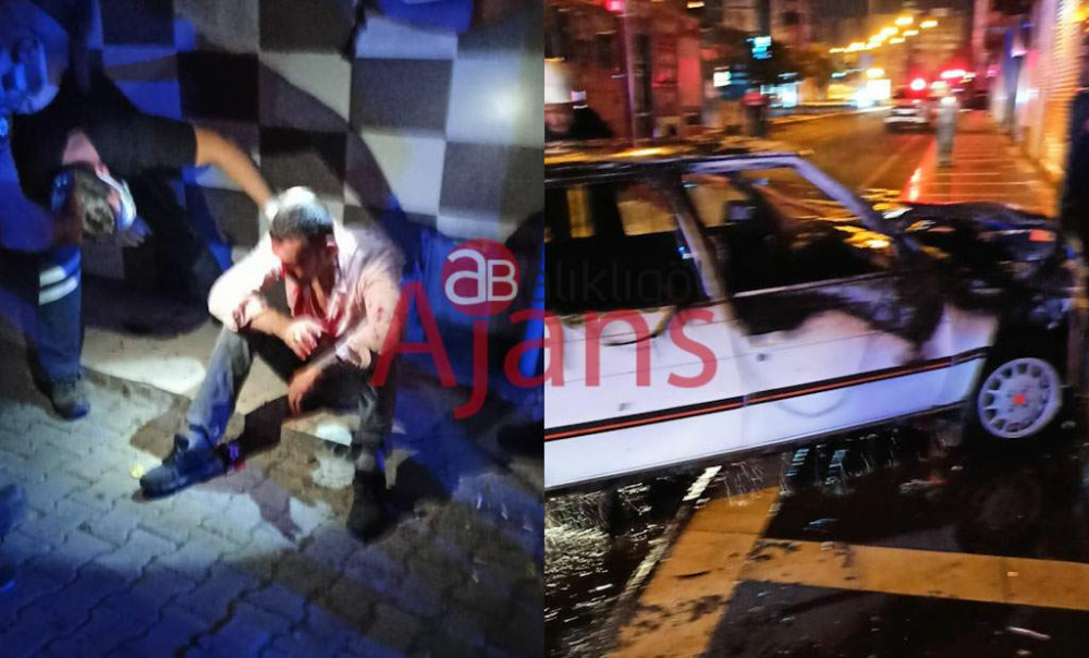 Kaza yapan araç bomba gibi patladı