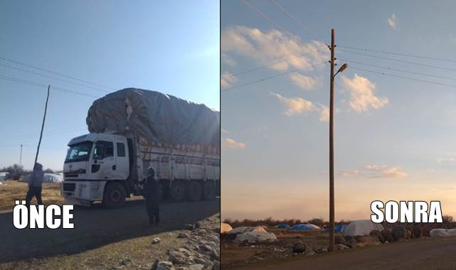 Tehlike arz eden elektrik hattına müdahale edildi