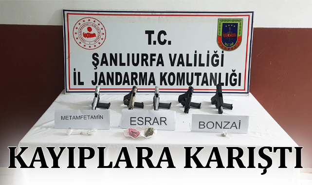 Suruç’ta durdurulan araçtan silah ve uyuşturucu çıktı