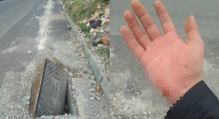 Ekmek almaya giderken telekom çukuruna düştü