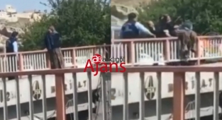 Köprüden atlamak üzereyken vatandaş kurtardı