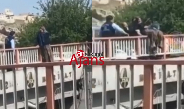 Köprüden atlamak üzereyken vatandaş kurtardı