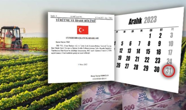 Tarımsal üretimde düşük faizli kredinin süresi uzatıldı