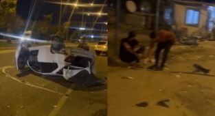 Urfa'da gece saatlerinde kaza! Takla attı