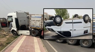 Urfa'da tır özel güvenlik personelini taşıyan aracı biçti! Yaralılar var