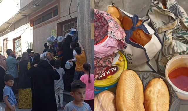 Urfa'da yemek izdihamı! Birbirlerini ezdiler