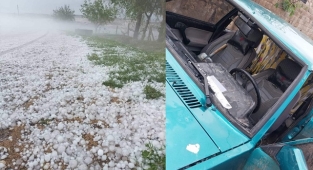 Dolu yağışı köyü yıktı geçti