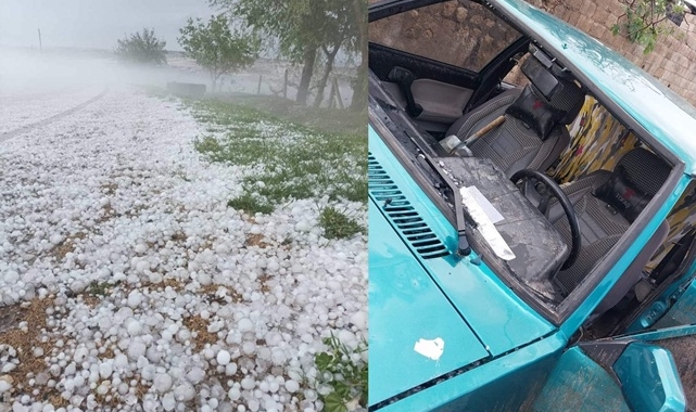 Dolu yağışı köyü yıktı geçti